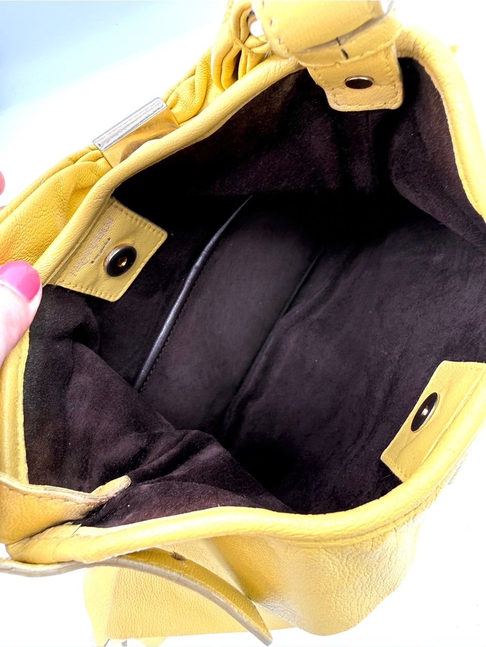 Yves Saint Laurent Yellow Layered Ruffle Leather St. Tropez Mombasa Shoulder Bag - Picture 11 of 12